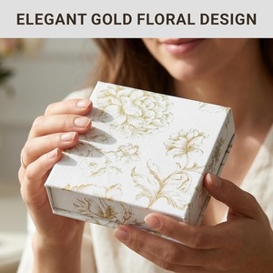 Luxury souvenir gift <b>box</b> with <b>magnetic</b> cover - elegant gold flower design can be customized according to needs - Product Image 6