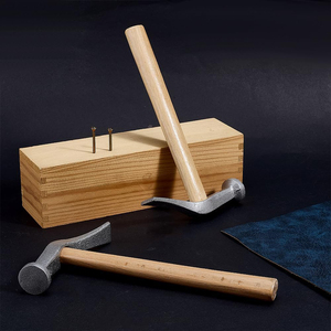 Marteau de cordonnier à manche en bois, outil de maroquinerie pour la réparation et la réparation de chaussures, 14 x 24 cm - Product Image 2