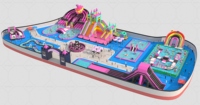 Giant Amusement Aqua City Aufblasbarer Wasserpark auf Land mit Intex Pool