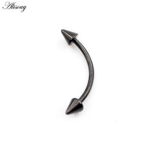 Alisouy - Piercing de Ceja Curvo con Púas de Colores, 16g, de Acero Inoxidable, Tipo Banana, para Cartílago de la Oreja, <span class=keywords><strong>Tragus</strong></span>, Joyería de Uso Diario - Product Image 3