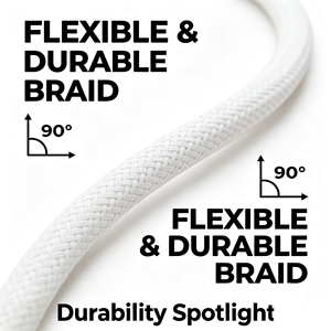 Adaptateur de casque de type <span class=keywords><strong>C</strong></span> à prise femelle 3,5 mm, puce DAC intégrée, cordon audio stéréo tressé pour tablette et téléphone - Product Image 6
