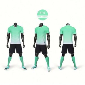 Uniformes de Fútbol Personalizados con su Propio Diseño, Tallas Grandes, Rosa y Verde, Secado Rápido, Transpirables, 100% Poliéster, Ropa Deportiva - Product Image 2