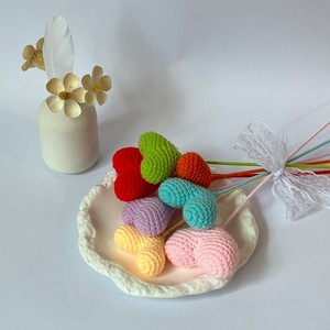 Tay Dệt Kim Dệt Hình Trái Tim Hoa Dệt Món Quà Nhân Tạo Bó Hoa Crochet Giá Tốt Nhất Crochet Trang Trí Hoa - Product Image 3