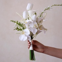 Bunga Tulip Calla Lily Buatan Putih Buket Pengantin Fotografi Pernikahan Gaya Korea Alat Peraga Studio Foto Dekorasi