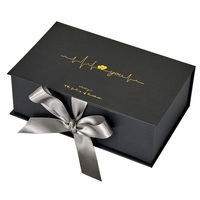 Boîte cadeau élégante rose personnalisée pour la Saint-Valentin, boîte d'emballage cadeau magnétique avec ruban, sac cadeau pour la Saint-Valentin