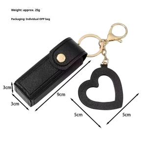 Portable bricolage porte-clés bouche rouge enveloppe amour miroir rouge à lèvres manchon de protection belle Simple porte-clés - Product Image 2