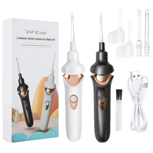 Outil d'aspiration pour le nettoyage des oreilles, cuillère lumineuse pour l'extraction des cérumines avec lumière et fonction de charge, nettoyeur lumineux - Product Image 1