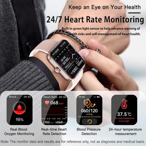 Đồng hồ thông minh với Bluetooth cuộc gọi Heart Rate giấc ngủ SpO2 nhiệt độ cơ thể màn hình bước calorie hoạt động tập thể dục oxy trackers - Product Image 6