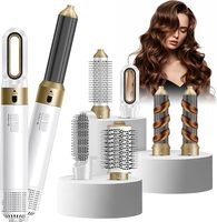 Célèbre brosse sèche-cheveux multi-styles 6-en-1 1000W, fer à boucler automatique, brosse à air chaud 360 ° Cordon d'alimentation rotatif pour cadeau