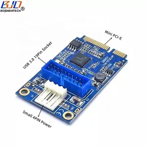 MPCIe Mini PCI-E antarmuka ke USB 3.0 19Pin adaptor soket kartu Riser 5Gbps untuk Panel depan komputer