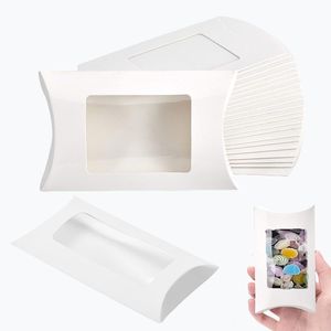 Transparent Window Recyclable Kraft Paperboard Pillow-Shaped Food-Safe Snacking Gift <b>Box</b> - Product Image 3