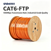 Câble CAT6 SFTP anti-interférence, marque Shibei, cuivre pur sans oxygène, prise en charge du PoE Gigabit, testé avec Fluke