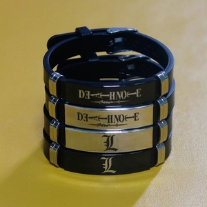 Nuovi Braccialetti in Silicone e Acciaio al Titanio Ispirati all'Anime Death Note, Gioielli <span class=keywords><strong>per</strong></span> Uomo e Donna, <span class=keywords><strong>Bracciale</strong></span> <span class=keywords><strong>per</strong></span> Coppie, Regalo <span class=keywords><strong>per</strong></span> Amici - Product Image 4