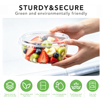 Gobelet en plastique PET transparent à paroi simple de 8 oz avec couvercle plat, jetable, pour desserts, à emporter, empilable, de qualité alimentaire, en gros, hermétique