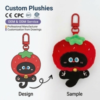 Porte-clés en alliage de zinc en forme de chat en peluche mignon, pendentif de sac à dos durable, cadeau pour couple, dessin animé, anime, vente en gros
