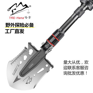 Pelle multifonction Hannah pour extérieur, 13,5 pouces, en acier au manganèse, pliable, pour situations d'urgence, camping, poignée en D, qualité industrielle - Product Image 3