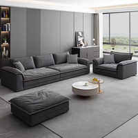 Hochwertiges, Komfortables, Gemütliches Daunen-Sofa in Weiß oder Schwarz mit Samt- oder Leinenbezug, Federstoff, L-förmiges Ecksofa, Modulares Sofa