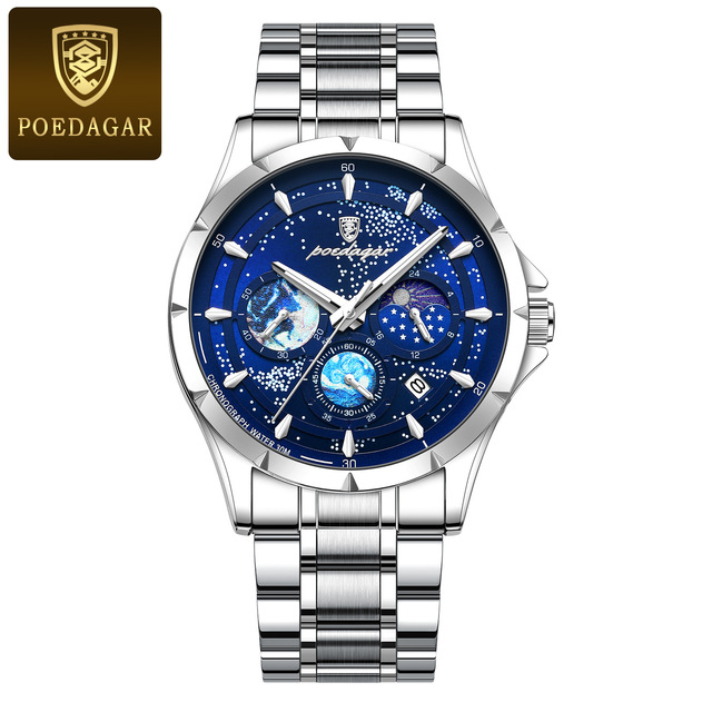 916 Stainless Steel Men's Quartz Watches Luxury Man Wristwatch Luminous Waterproof Chronograph Date Men Watch Gift