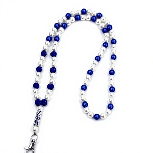 Collana Portachiavi Personalizzata con Perle e Strass Zeta Phi Beta in Lega per Donne di Tutte le Confraternite Greche - Product Image 1