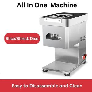 Xinxinglan Nouvelle Trancheuse à Viande Argentée en Acier Inoxydable avec Protections de Sécurité Amovibles 220V Portable Automatique pour Viande et Légumes - Product Image 2