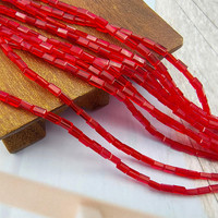 Rechthoekige buisvormige kristallen kralen voor kerstkettingen, oorbellen, haaraccessoires en kledingversieringen