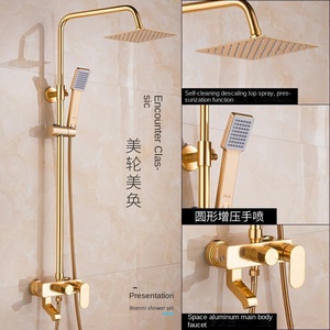 Moderno Set doccia quadrata con Spray morbido montaggio a parete rubinetto termostatico finitura lucidata bagno & Hotel - Product Image 3