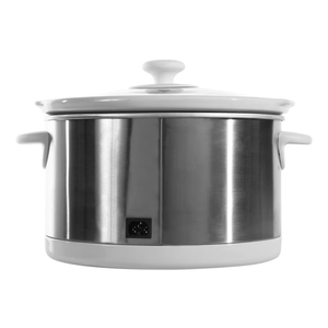 Cuisinière lente <span class=keywords><strong>électrique</strong></span> 4L 4.5L 5L en argent brossé, manuelle, 3 réglages de température, fonction maintien au chaud, compatible lave-vaisselle, couvercle en verre - Product Image 6