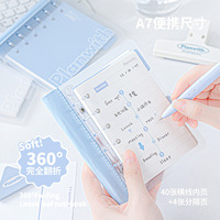 Nouvelle mode : Organiseur simple A7 en PVC, classeur à 6 trous, carnet de notes, classeur de budget transparent pour le rangement