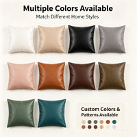 Coussin de luxe en similicuir 50x50cm, coussin de canapé doux et élastique, vente en gros OEM ODM personnalisée