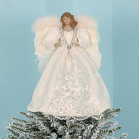 SOTE vente en gros 30CM 40CM ange de noël blanc arbre Topper fait à la main décor traditionnel ange bureau Navidad Figurine