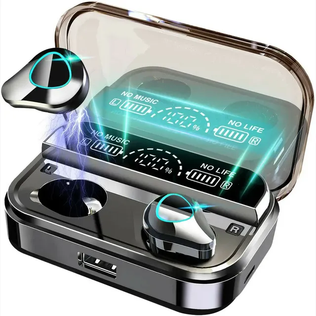Tws Earbuds BT V5.0 Touch Control Earphones With Power Bank Wireless Headphone Led Display Headset With Mic