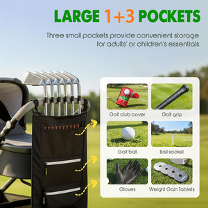 Accessoire de poussette pour <span class=keywords><strong>le</strong></span> <span class=keywords><strong>golf</strong></span>, sac de <span class=keywords><strong>golf</strong></span> pour 6 clubs, porte-putters pour poussette avec 3 poches, sac de <span class=keywords><strong>golf</strong></span> pour bébé - Product Image 2