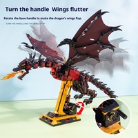 Meiji 13003 Blocs de construction Dragon Volant Smaug, Modèle de dragon MOC avec lumières LED, Jouet éducatif de puzzle à assembler soi-même en ABS