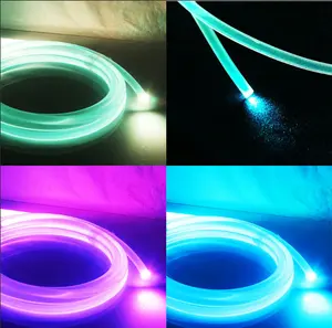 3.0mm com saia lado brilho fibra óptica P forma brilho fibra PVC jaqueta iluminação fibra para decoração do carro