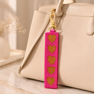 Sstringz Llavero de Corazón con Cuentas Premium Hecho a Mano, Soporte para Llaves con Cuentas Coloridas, Bonito Colgante para Bolso, Venta al por Mayor, Uso Personalizado, En Venta - Product Image 1