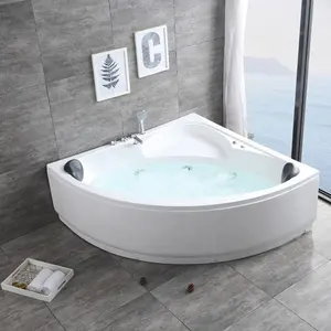 Corner couples whirlpools bathtub, bathroom air bubble jets acrylic bathtubs heart round shape hydro massage hot tub