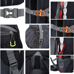 Sac à dos de randonnée, de montagne et de sport unisexe, imperméable, en polyester, avec fermeture éclair, grande capacité 36-57L, pour l'extérieur - Product Image 2