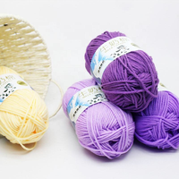 50g Rouleaux Fil Mélange Coton Lait 5 Plis Doux Confortable Coloré pour Débutants Tricot Crochet Main avec Finition Enduite pour Sacs