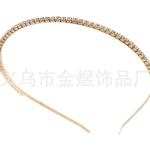 Diadema de Diamantes de Imitación para Mujer, Cadena de Aleación con Diamantes de Imitación, Tocado de Fiesta con Patrón Ondulado, Baño Metálico HB0019 - Product Image 2