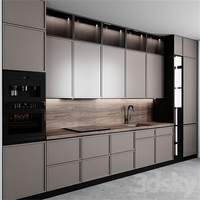 CBMMart Ensemble d'armoires de cuisine haut de gamme en bois massif et métal Meuble modulaire moderne en PVC brillant aux couleurs personnalisées