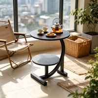 Table d'appoint carrée en forme de C à double niveau, motif marbre, plateau en pierre frittée, structure métallique, table d'appoint de rangement pour salon