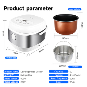 Nhà sản xuất nồi cơm điện thông minh OEM 3L <span class=keywords><strong>4L</strong></span> 5L, nồi cơm điện đa chức năng thông minh với chức năng giảm đường dành cho nhà bếp gia đình - Product Image 5