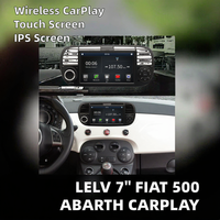 Autoradio multimédia Linux 7 pouces avec écran IPS, Carplay sans fil, Android Auto, lecteur MP5 pour Fiat 500