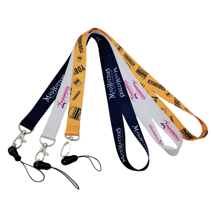 Custom Pantone Color ID Card Holder Satin Lanyard With Logo Image 2