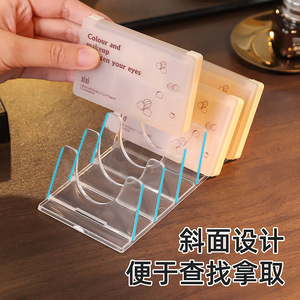 Transparent <b>Makeup</b> Organizer Stand With Dividers For Eyeshadow Powder Compacts Cosmetic Display Rack Dressing <b>Table</b> Storage - Product Image 5
