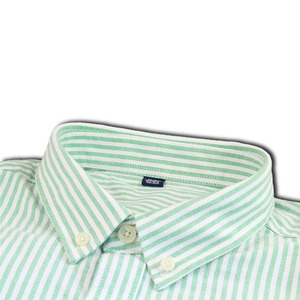 Nouveau design hommes manches longues vertical vert menthe blanc chemise décontractée rayée - Product Image 3