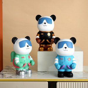 Sky Panda Resin Ornament Astronaut Panda Desk Decor Living Room Gift Contemporary Design Single Piece Package - Product Image 3