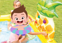 Intex 57158 Aufblasbarer Outdoor-Wasserpark Schwimmbad mit Rutschen Kinder-Ozeanball-Paddelbecken