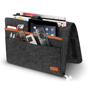 2019 New Design Convenient Bed Sofa Desk Hanging Caddy Organizer Felt Bedside Storage Bag With Pockets