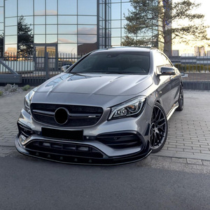 Spoiler avant Amp-Z pour Mercedes-Benz Classe CLA C117 2016-2019, finition noire piano, texture carbone, finition mate - Product Image 1